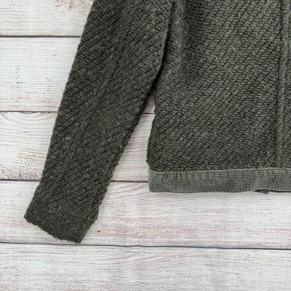 prAna Celctic Button Wool Blend Snap Down Jacket Womens XS Green - Picture 7 of 13